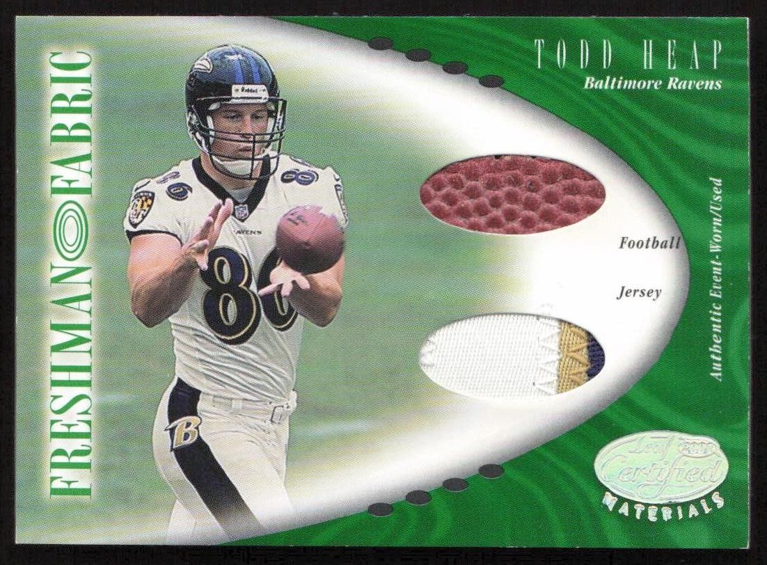 2001 Leaf Certified Materials Patch /400 Todd Heap #129 Rookie Ravens