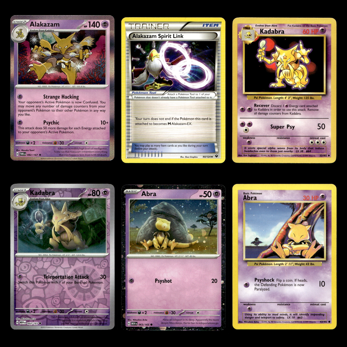 6x Alakazam Abra Kadabra Card Lot Twilight Masquerade Pokemon