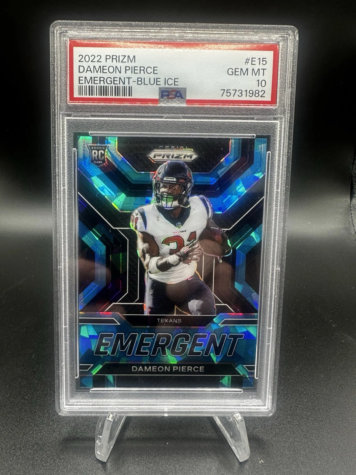 Dameon Pierce Panini Prizm Emergent #E15 Blue Ice