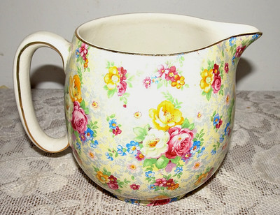 Lord Nelson Ware SUMMERTIME Chintz Squatty Pitcher Floral Flower Pattern 