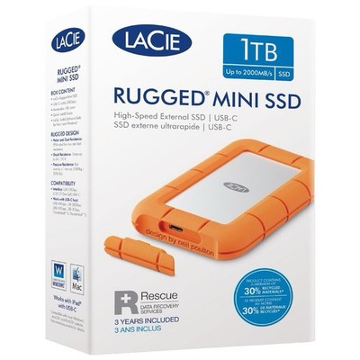 Lacie 1TB Rugged Mini External USB-C SSD 2000MB/s
