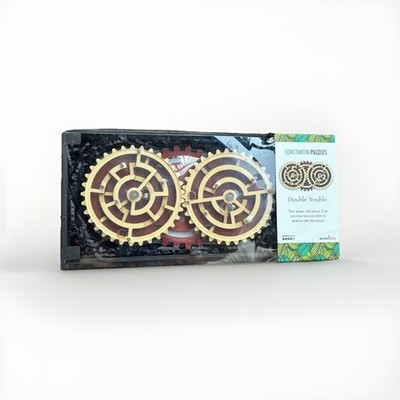 Constantin Puzzles Double Trouble Wooden Maze Puzzle Brain Teaser, Brown
