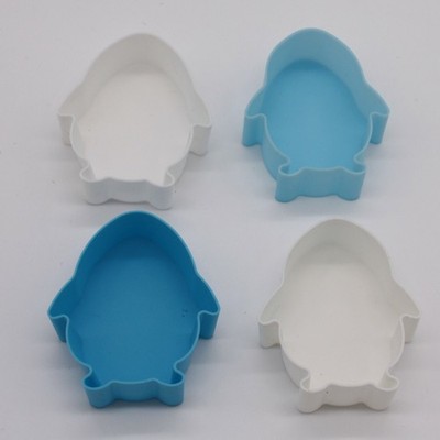 Daiso Japan Silicone Blue and White Penguin Molds for Lunches & Desserts