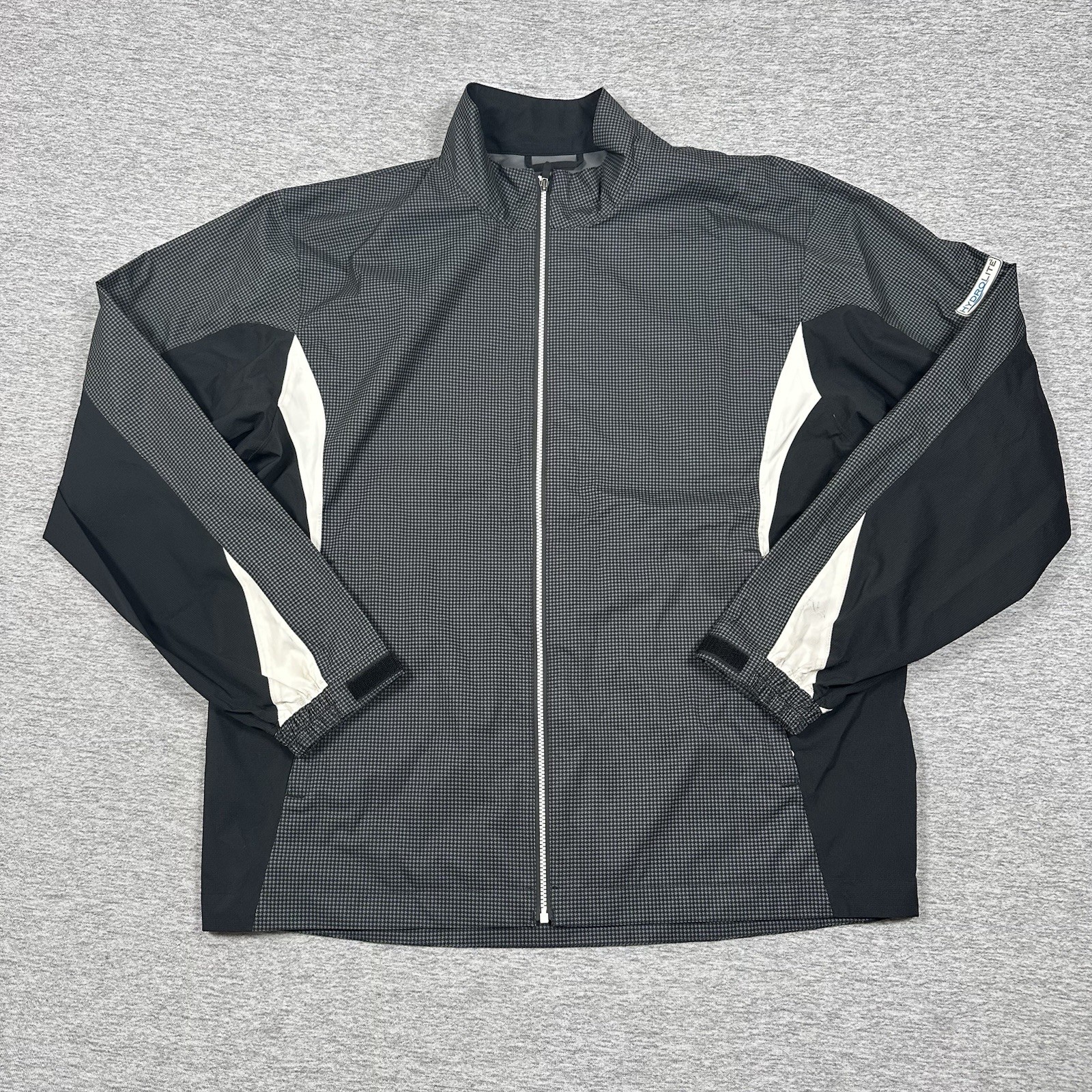 Mens Large Gray Black Full Zip Golf Waterproof