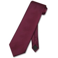 Vesuvio Napoli NeckTie Solid BURGUNDY Color Mens Neck Tie