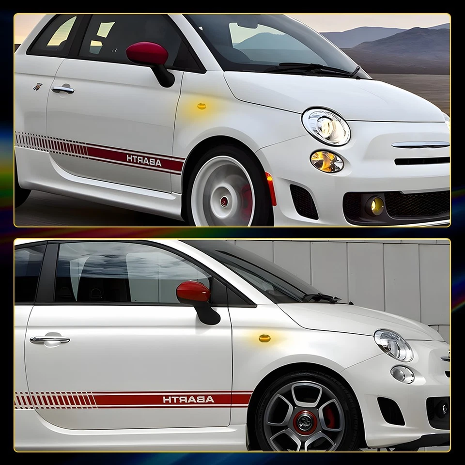 Marcador lateral LED sequencial luz de sinalização pisca-pisca para Fiat 500 500c Abarth conjunto 1-10 - Imagem 3 de 4