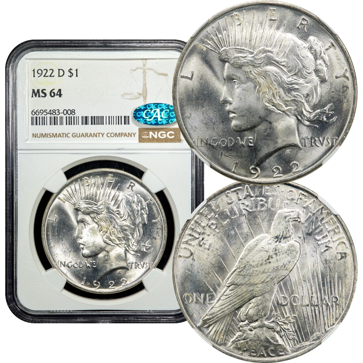 MS 64 Graded 1922 Year Peace Dollars (1921-1935) for sale | eBay