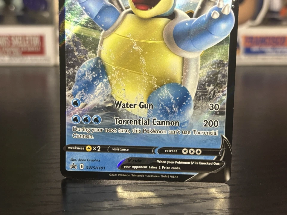 Pokemon TCG Sword & Shield Black Star Promo - Blastoise V #SWSH101 Promo Card - Image 3 of 4