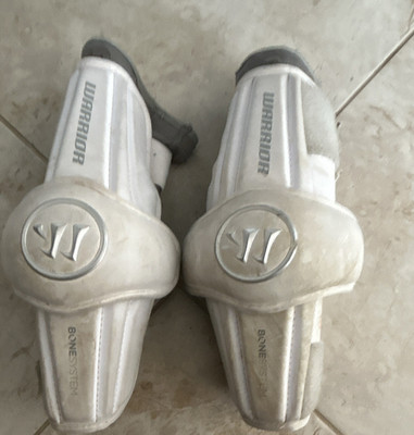 Warrior Burn Lacrosse Elbow pads Medium/ Color White padded gray sleeve