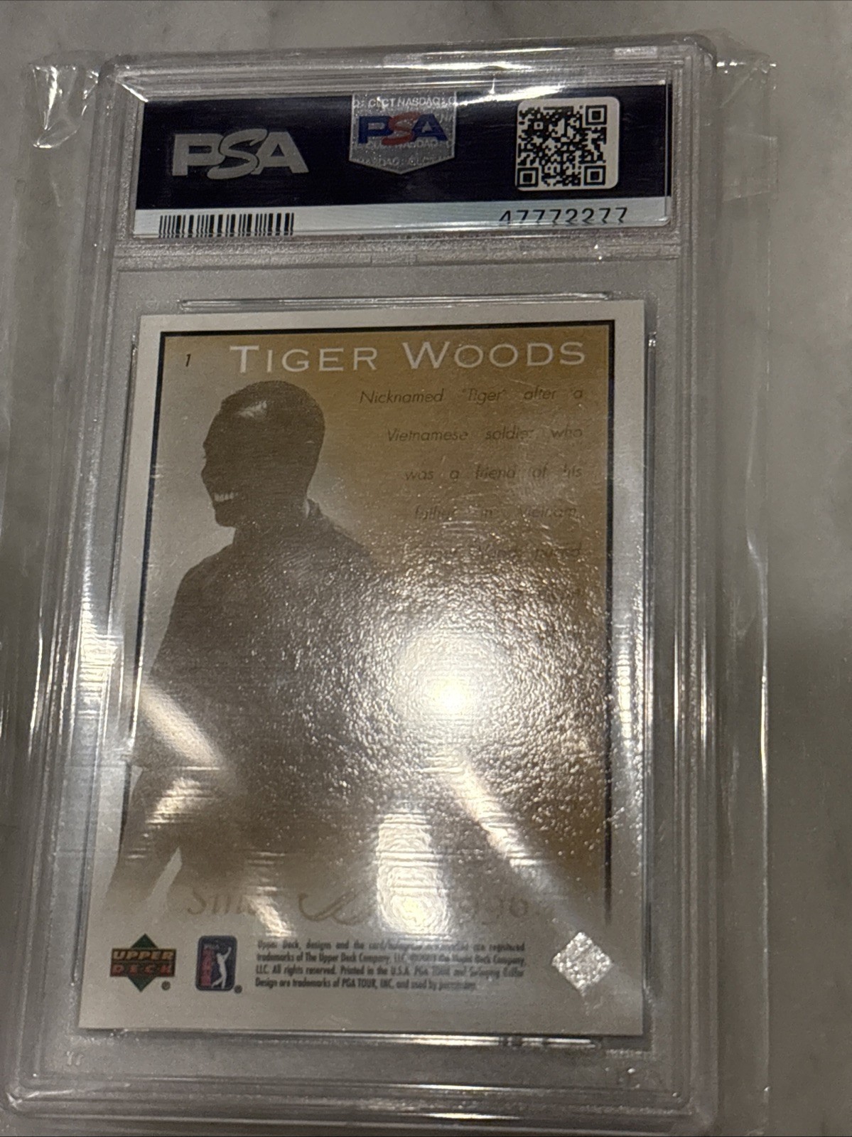 2003 UPPER DECK GOLF TIGER WOODS #1 - PSA 10 view 2