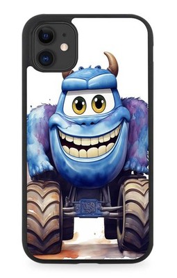 Lustiger Monstertruck für Kinder Gummi Handyhülle Monster Auto blau Jungen Film DE79
