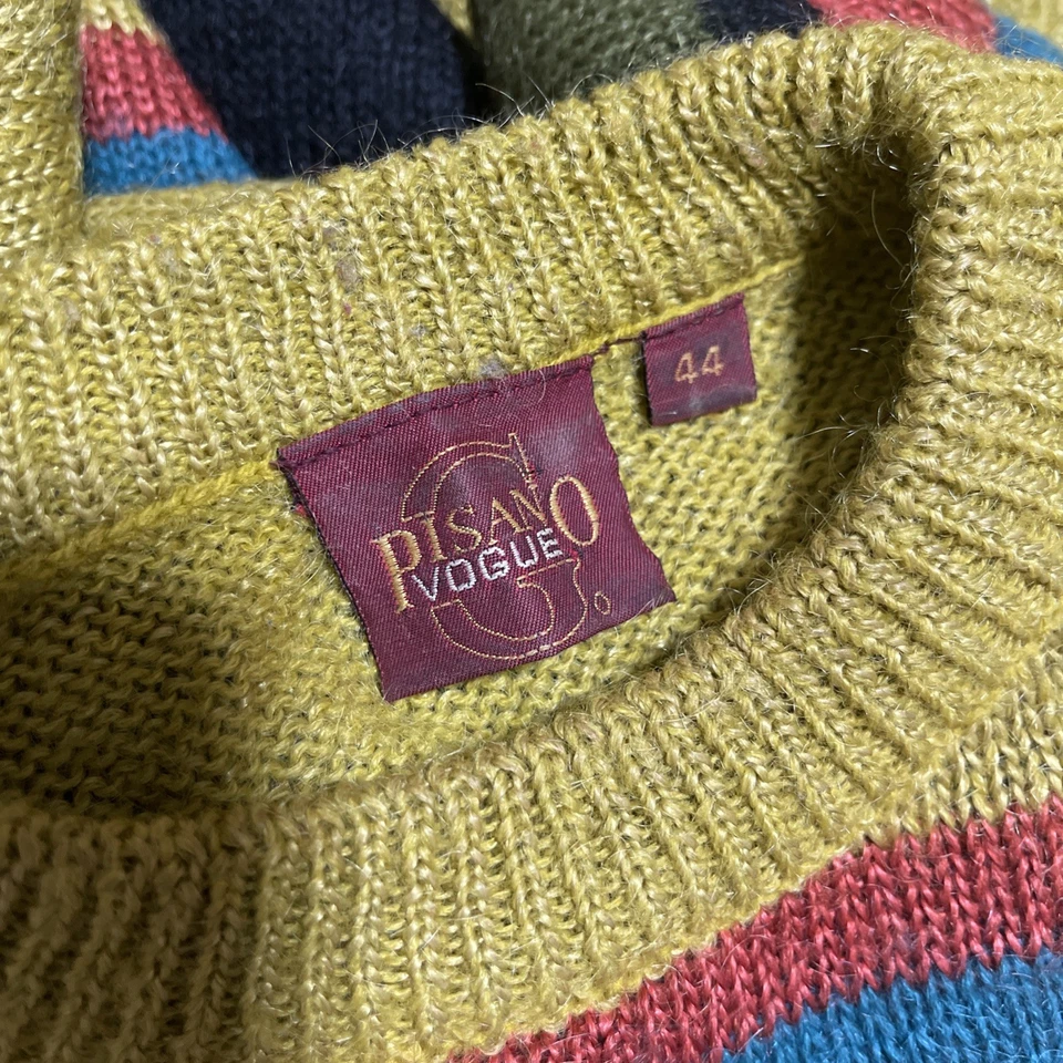 Pullover Damen Wolle Mohair Vintage‘90 Gr L  Streifen kräftige Farben Winter - Bild 3 von 4