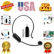 Wireless Microphone Headset, UHF Wireless Headset Mic System, 160ft Range,1/8...