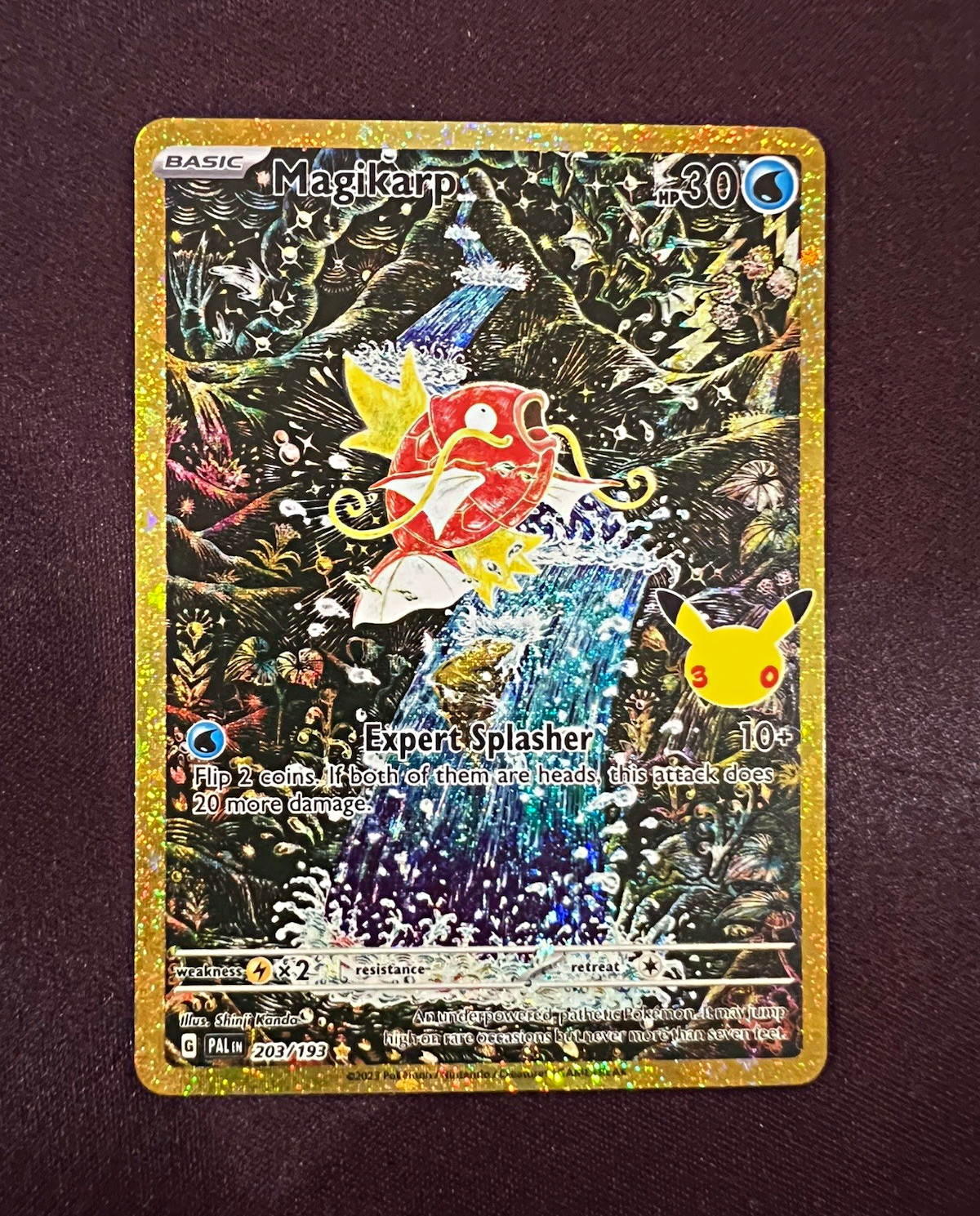 Nintendo Pokemon TCG Magikarp 203/193 Paldea Evolved Full Art IR Holo 30th