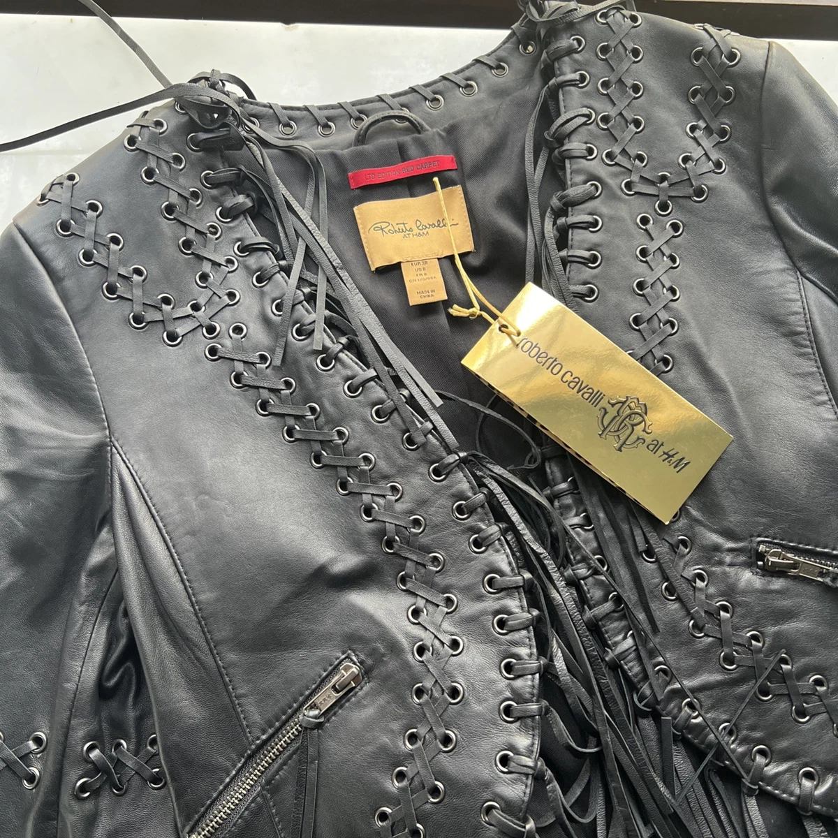 roberto cavalli leather jacket products for sale | eBay
