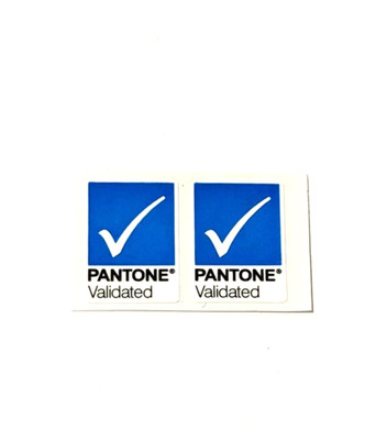 2 x Pantone Validated Sticker Label Decal 15mm x 21mm