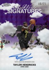 Taylor Hendricks 2025-26 Topps Chrome Sky Write Signatures Purple Auto 75