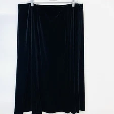 Elementz  Velvet Maxi Shirt 1X Elastic Waist A Line Flowy Holiday Gothic Party