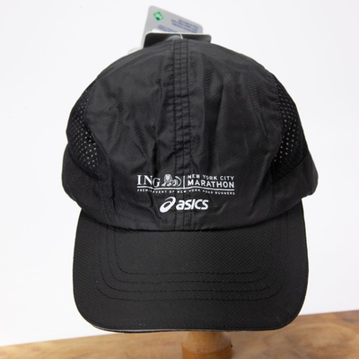 #ad ASICS New York City Marathon Mesh Running Hat Black NWT $19.99