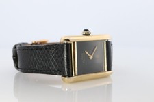 Must de Cartier Tank Black Mystery Dial. Black ARGENT 925 Small Windup Watch 2