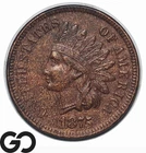1875 Indian Head Cent Penny Key Date, AU+