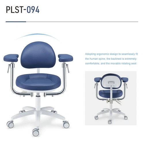 Dental Microscope Chair Ergonomic Dynamic Chair Skin-touch Leather PLST-094 Blue - Picture 1 of 15