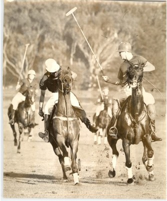 Polo Players & Horses in Match Action 1937 Sporting Event Press Photo
