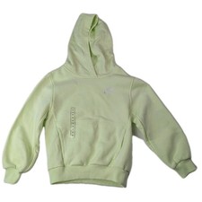 Nike Hoodie Kids XS Light Green Pullover Swoosh Logo Youth Sweatshirt FD3000-303