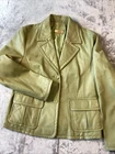 Wilsons Leather Women Green Leather Blazer Jacket Eyelet Lining Springtime  XL