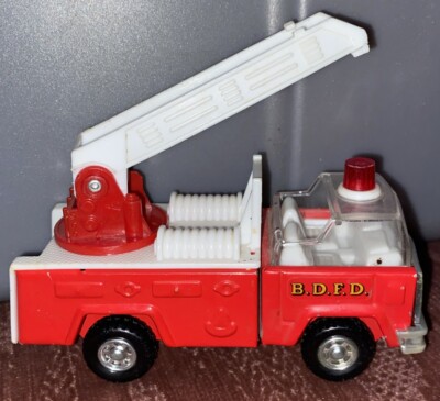 Vintage B.D.F.D. BDFD Fire Engine Ladder Truck Metal Made In Hong Kong