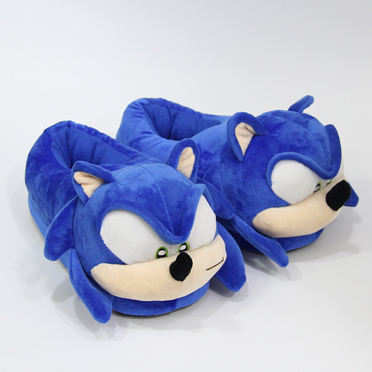Women Men Sonic the Hedgehog Soft Plush Slippers Home Indoor Shoes