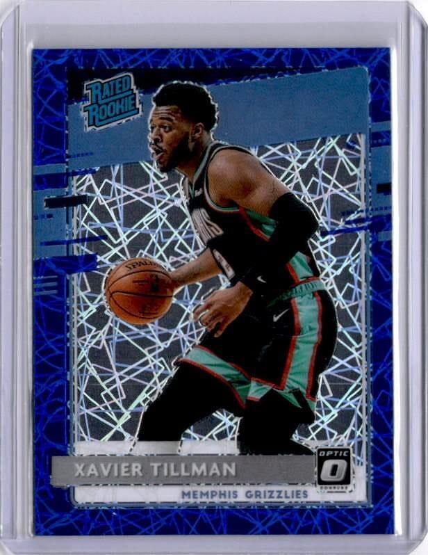 2020-21 Panini Donruss Optic Xavier Tillman Blue Velocity RC #185 Rookie