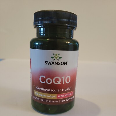 Swanson CoQ10 Cardiovascular Health Dietary Supplement High Potency 100 Softgels