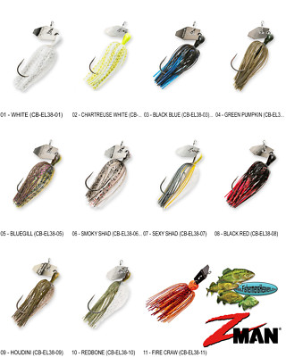 Z-MAN Chatterbait Elite 3/8oz Bladed Vibrating Swim Jig CB-EL38 Any 11 Colors 