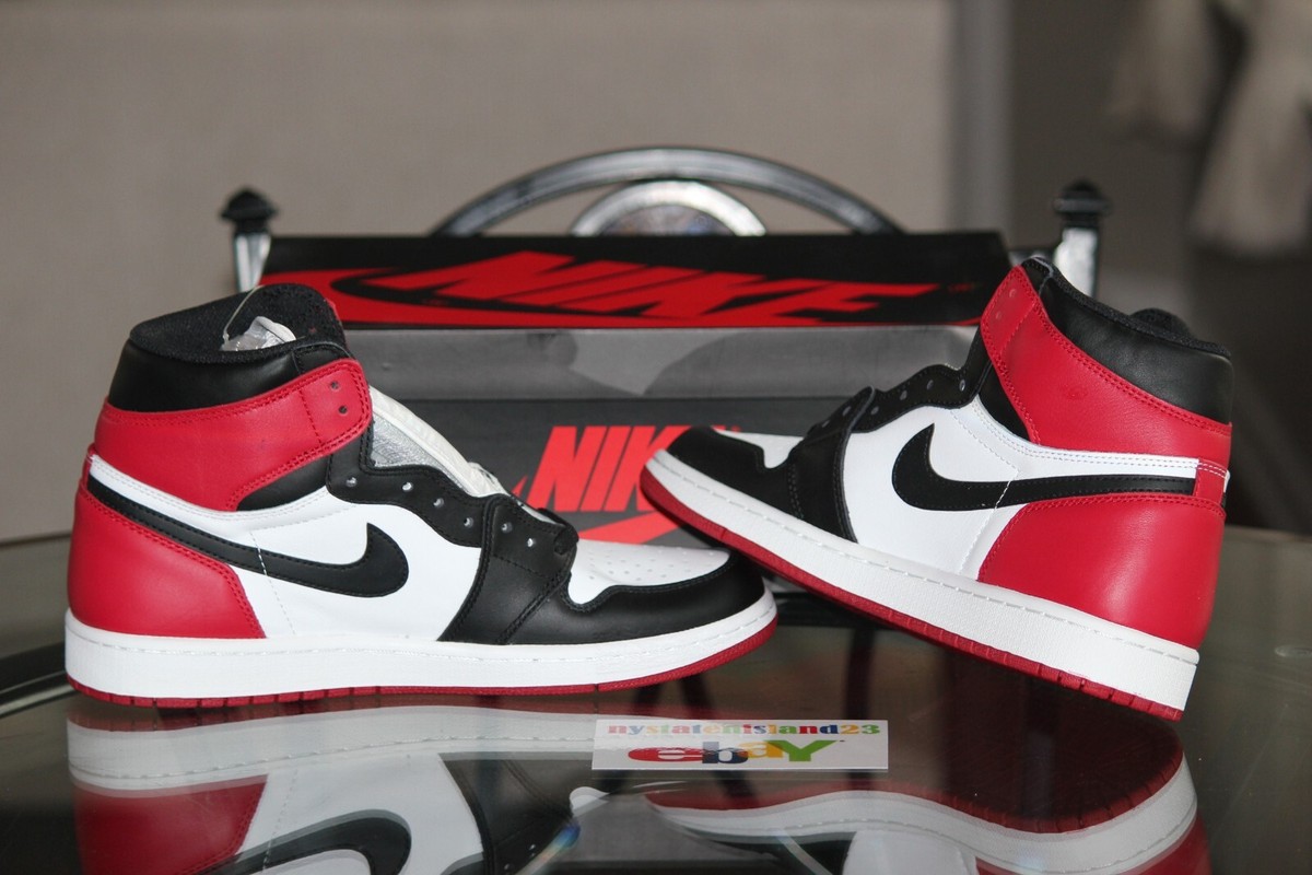 Deadstock Nike Air Retro Jordan 1 High OG Black Toe 2016 Release