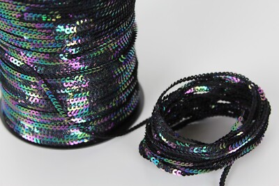 SELTEN 3 mm breit flach exquisit Flitter Pailletten Band Borte - 10 Meter