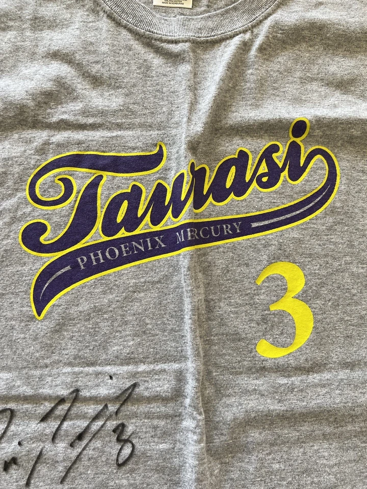 Diana Taurasi Phoenix Mercury Autographed T Shirt Grsy Purple Y2K WNBA - Image 4 of 4