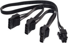 For EVGA Modular PSU Hard Drive HDD Power Adapter Cable 6 Pin to 3X 4 Pin Power