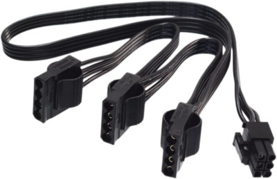 For EVGA Modular PSU Hard Drive HDD Power Adapter Cable 6 Pin to 3X 4 Pin Power