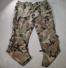 AK Army Utility Cargo Pant Men 40 Camo Hunting Paratrooper Tactical Outdoor Zip