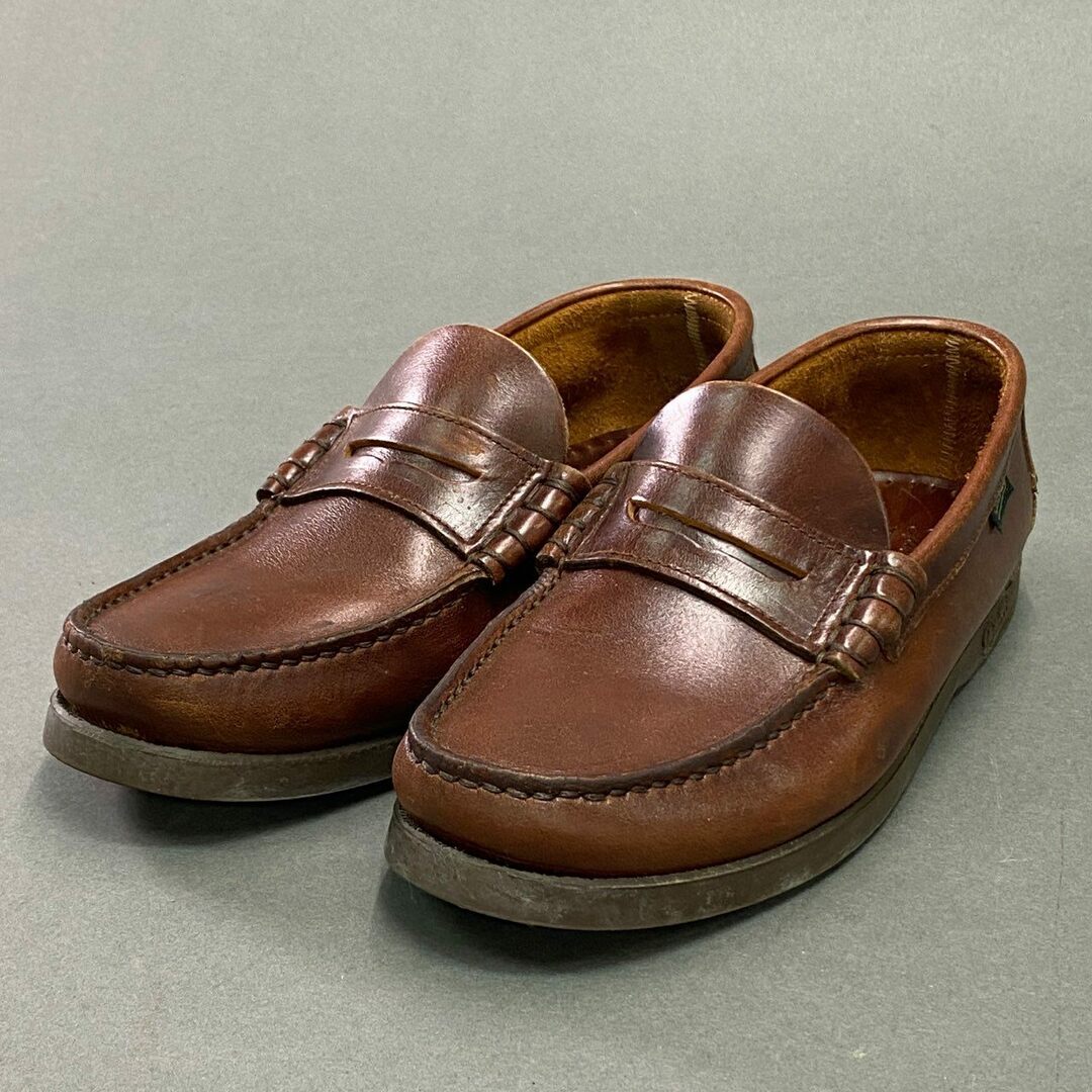 2a9 Paraboot Spanish CORAUX Colocoin Loafers 6 Brown Leather Shoes 