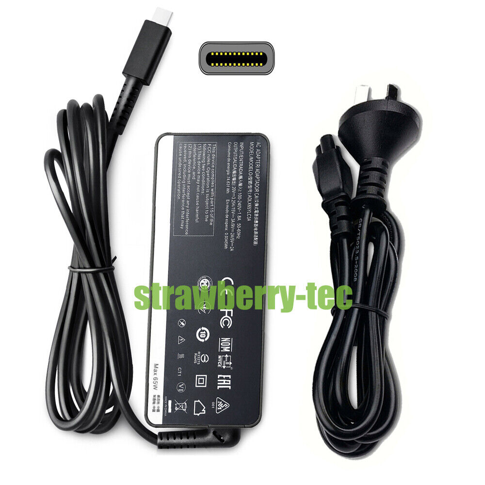 65W AC Adapter USB-C Type C Laptop Charger for Lenovo ThinkPad X1 Carbon 2018