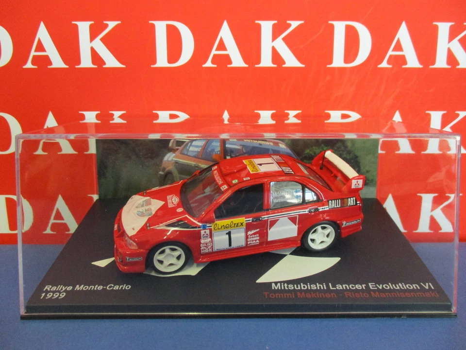 Die cast 1/43 Modellino Auto Mitsubishi Lancer Evo VI Rally Monte Carlo 1999 - Immagine 4 di 4
