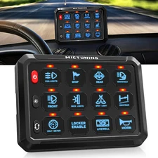 MICTUNING 12 Gang Switch Panel, Led Touch On Off Circuit Control Box For UTV ATV
