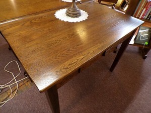 Antique Oak Mission desk w drawer refinished  school desk table 1900's