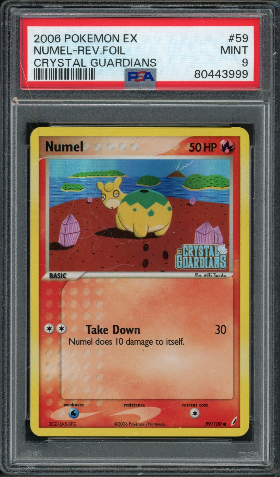 Pokemon PSA 9 Mint EX Crystal Guardians Reverse Holo Numel 59/100 (MD