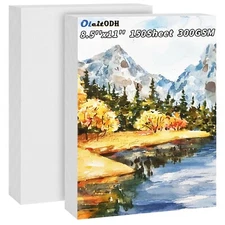 150 Sheets 100% Cotton Watercolor Paper Bulk -140LB/300GSM Art Paper-8.5 x 11...
