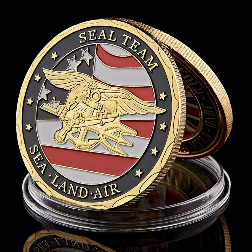 US Navy SEAL Team Military Challenge Coin for Land Sea Air Special Ops  