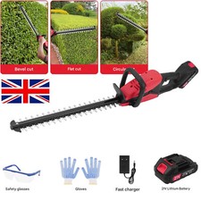 Electric 21V Cordless Hedge Trimmer Garden Long Reach w/1 Battery & Charger