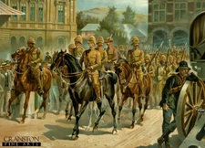 South African Boer War military art post card Lord Roberts Entry into Pretoria